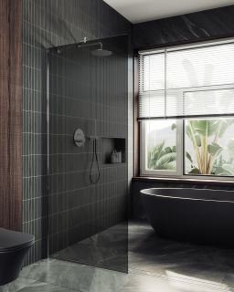 Душевая перегородка MaybahGlass MGD-698-5ш 79см хром матовый